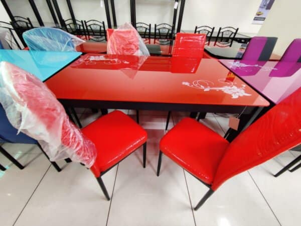 1+4 IMPORTED GLASS DINING TABLE -4