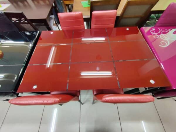 1+4 IMPORTED GLASS DINING TABLE-6 - Image 3