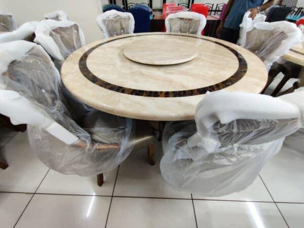 1+6 MARBLE DINING TABLE -2