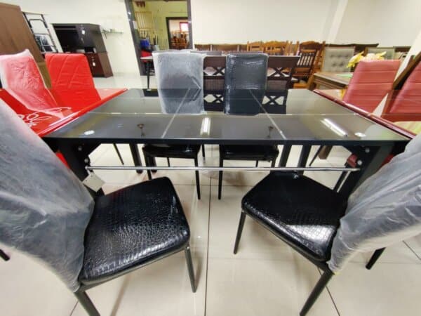 1+4 IMPORTED GLASS DINING TABLE -7