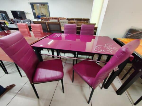 1+4 IMPORTED GLASS DINING TABLE -8