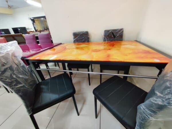 1+4 IMPORTED GLASS DINING TABLE -9