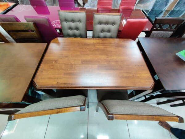 1+4 IMPORTED WOOD DINING TABLE -4 - Image 3