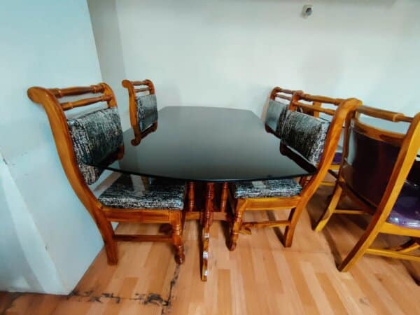 1+4 TEAKWOOD DINING TABLE -9